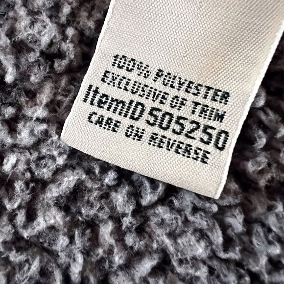 L.L.Bean Hi-Pile Fleece Jacket Gray Grey Large - Picture 12 of 14